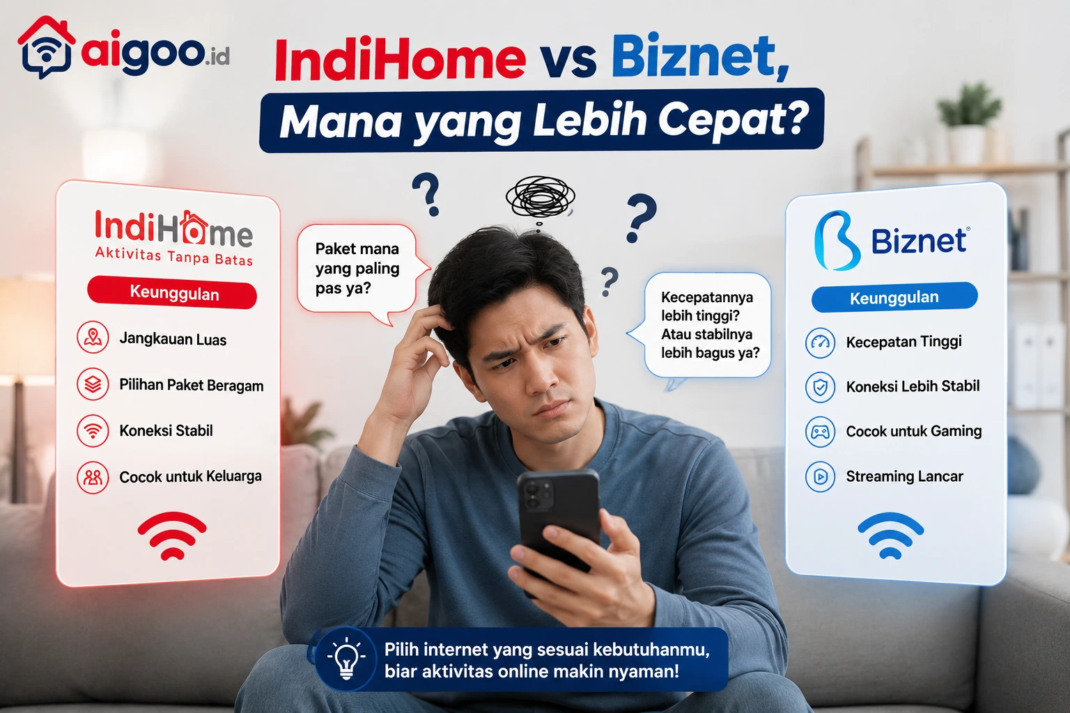 IndiHome vs Biznet, Mana yang Lebih Cepat?